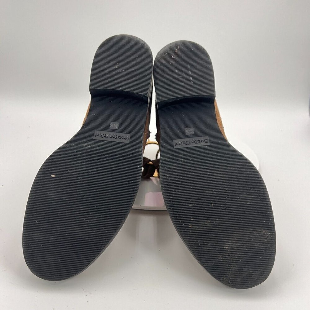 See By Chloe Women Size Eu 39.5 US 9.5 Brown Suede Leather Side Zip Ankle Boot - Picture 10 of 16